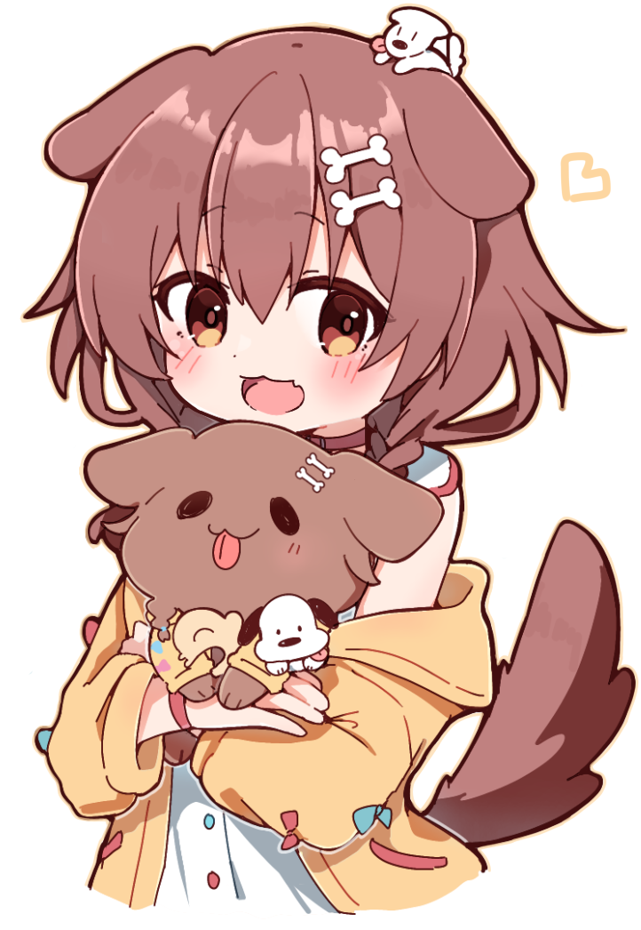 inugami korone, listener, hoso-inu, and futo-inu (hololive) drawn by rabiiandrain