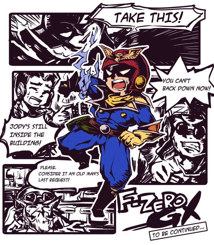 captain falcon, samurai goroh, black shadow, silver neelsen, and john tanaka (f-zero and 1 more) drawn by land-k