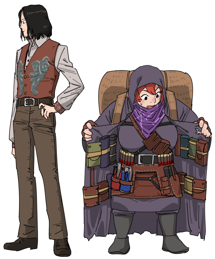 shurou, namari, luis sera, and merchant (dungeon meshi and 2 more) drawn by jinou_rakugaki
