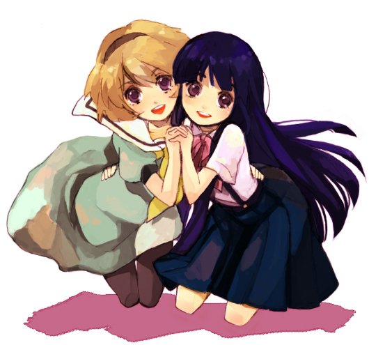 furude rika and houjou satoko (higurashi no naku koro ni) drawn by hagiko