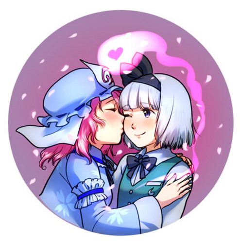 konpaku youmu and saigyouji yuyuko (touhou) drawn by roarke_(lavenderincubus)