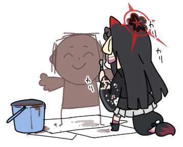 sensei, doodle sensei, and wakamo (blue archive) drawn by nyaru_(nyaru_4126)
