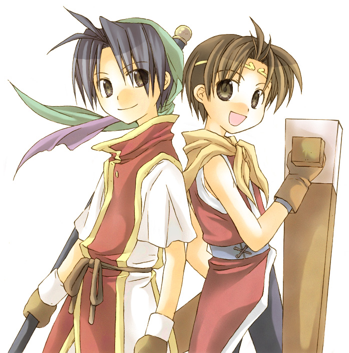 tir mcdohl and riou (gensou suikoden and 1 more) drawn by kidani_mami