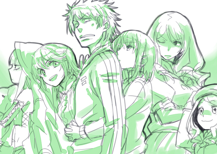 mugino shizuri, kinuhata saiai, takitsubo rikou, hamazura shiage, kuroyoru umidori, and 1 more (toaru majutsu no index and 1 more) drawn by inoichi