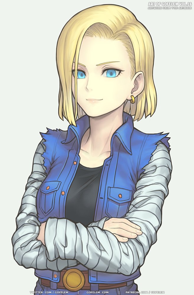 android 18 (dragon ball and 1 more) drawn by gofelem