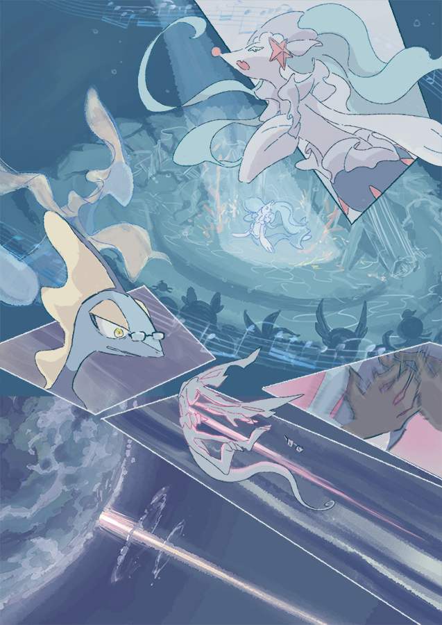 morpeko, magnemite, primarina, oddish, inteleon, and 2 more (pokemon) drawn by yurano_(upao)