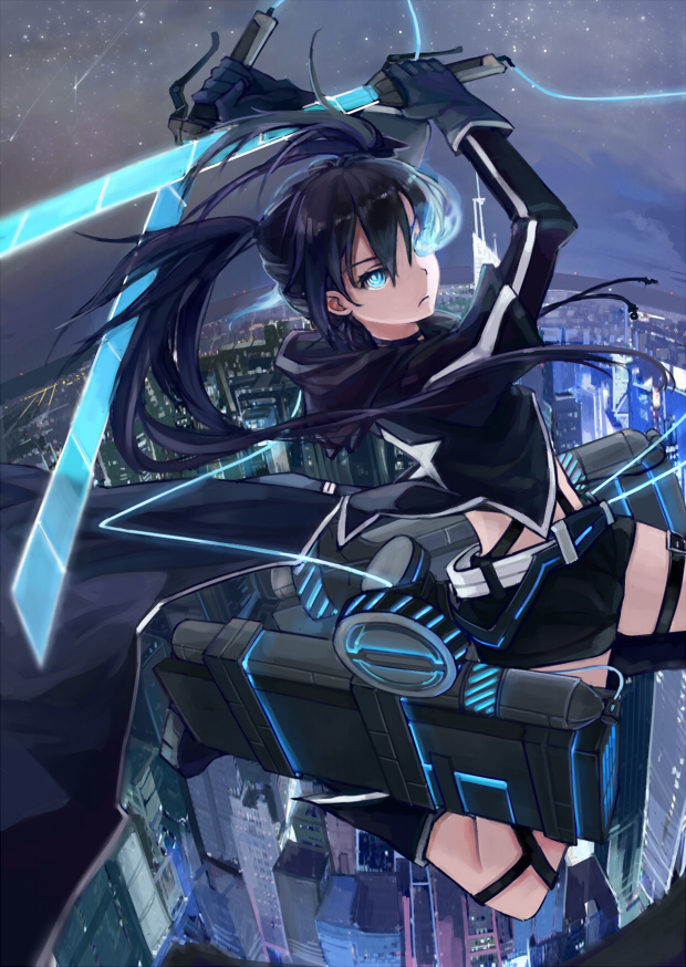 black rock shooter (shingeki no kyojin and 1 more) drawn by spark_(sandro)