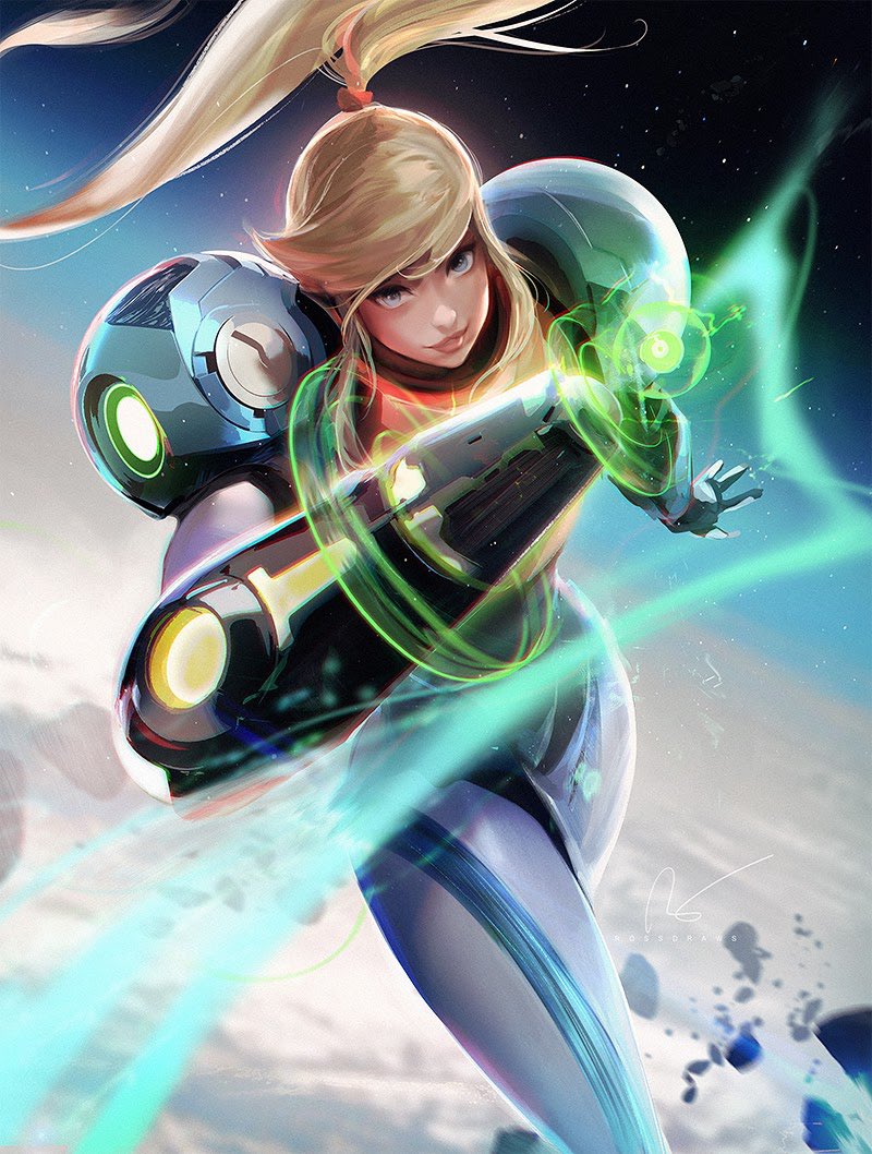 samus aran (metroid and 1 more) drawn by ross_tran