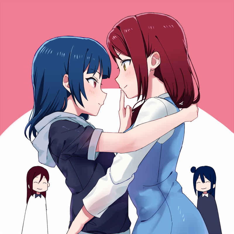 tsushima yoshiko and sakurauchi riko (love live! and 1 more) drawn by sellel