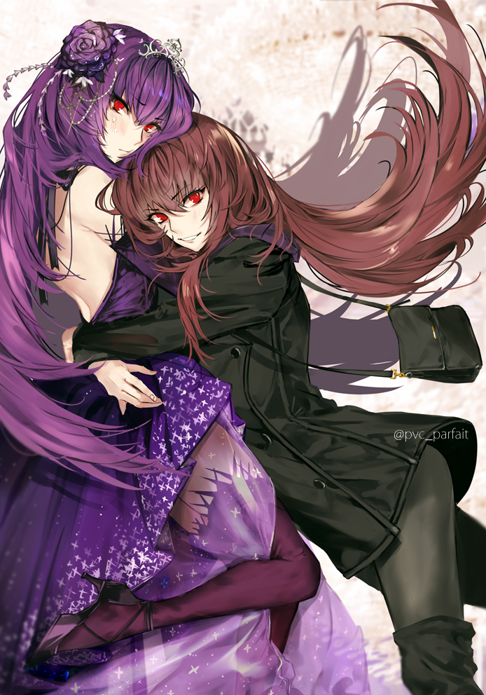 scathach and scathach skadi (fate and 1 more) drawn by pvc_parfait