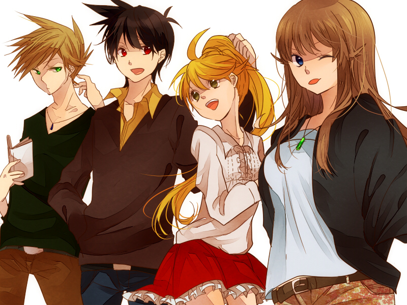 red, blue oak, green, and yellow (pokemon and 1 more) drawn by rin-sz-ss