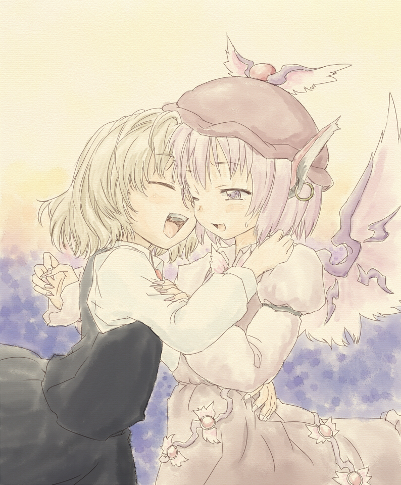 rumia and mystia lorelei (touhou) drawn by saraband