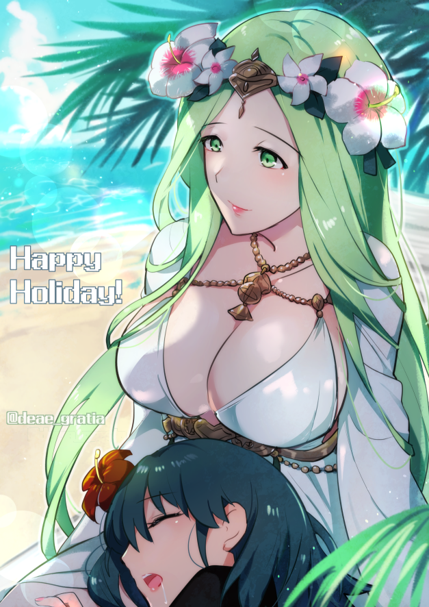 female byleth and rhea (fire emblem and 2 more) drawn by yomusugara_(uzo-muzo)