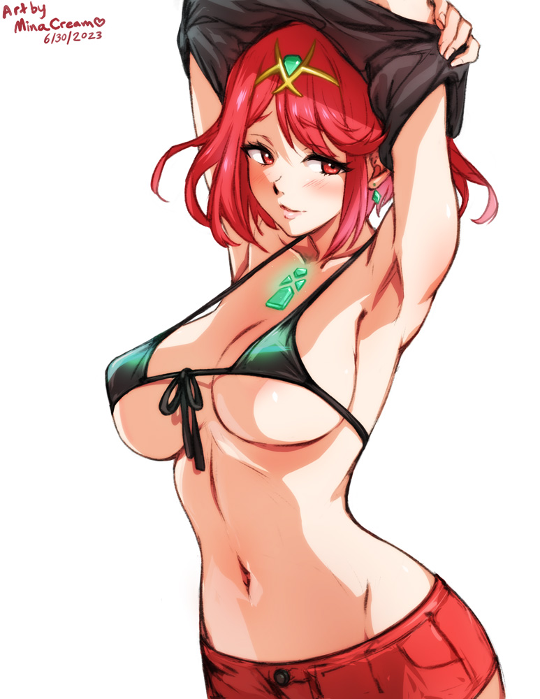 pyra (xenoblade chronicles and 1 more) drawn by mina_cream