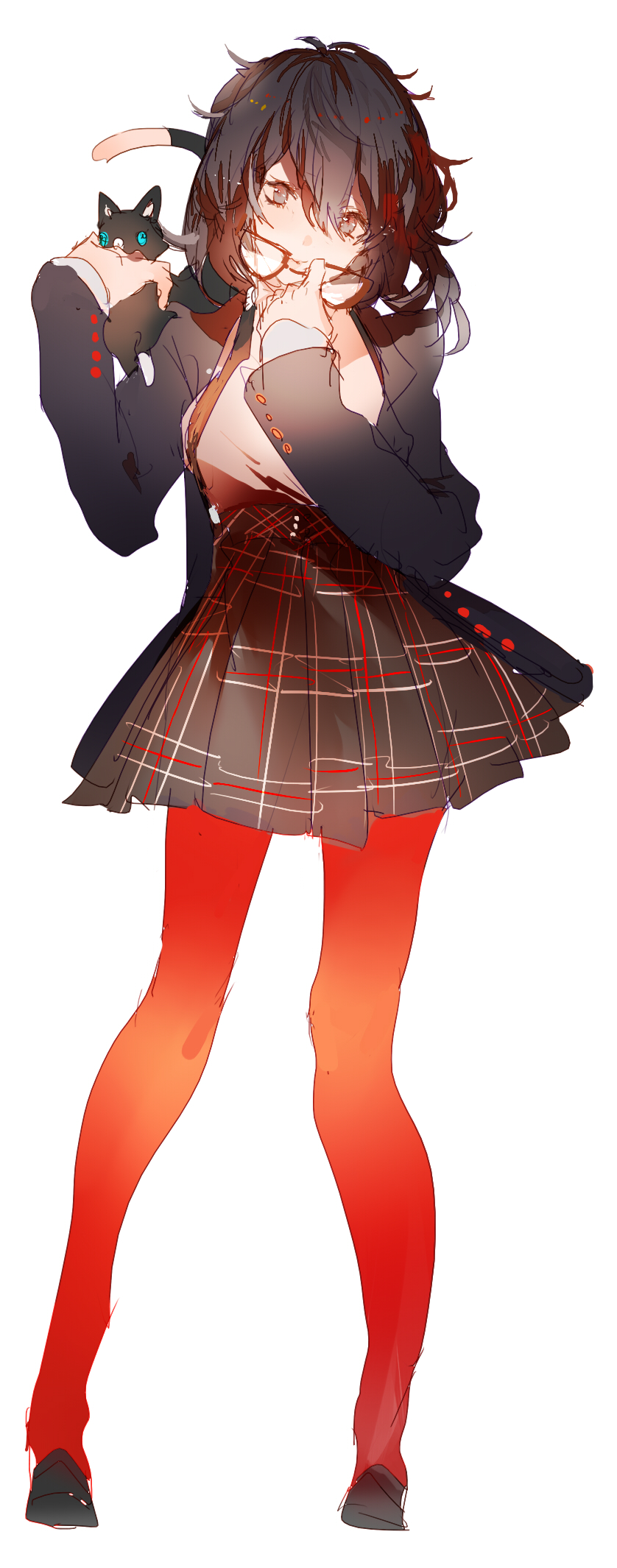 amamiya ren and morgana (persona and 1 more) drawn by ori_(momonimo)
