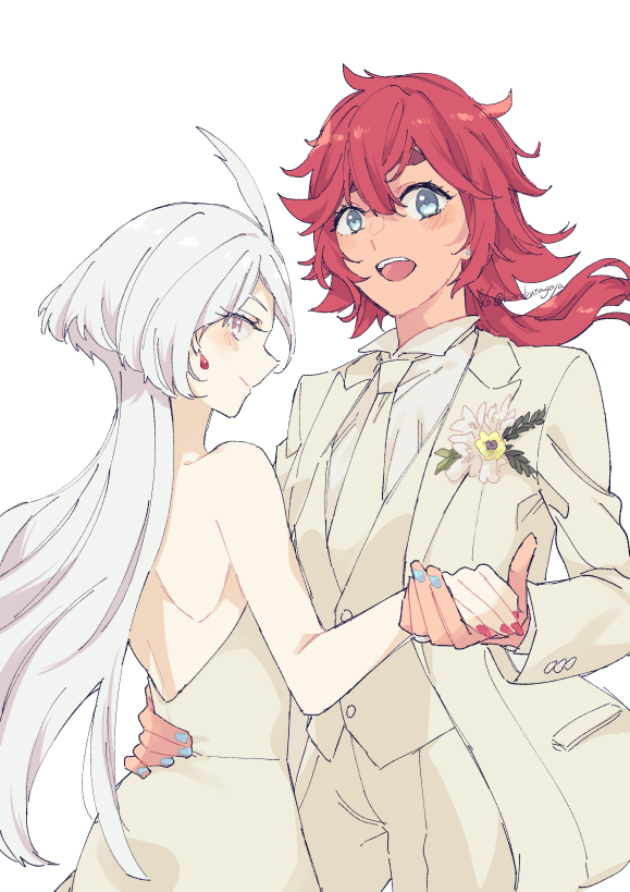 suletta mercury and miorine rembran (gundam and 1 more) drawn by kurosuke_(yekyy)