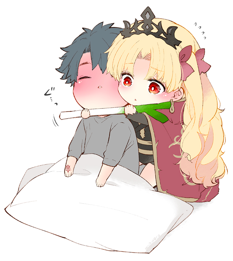 fujimaru ritsuka and ereshkigal (fate and 1 more) drawn by azumi_(myameco)