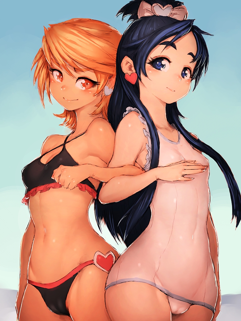 misumi nagisa, yukishiro honoka, cure black, and cure white (precure and 1 more) drawn by fumio_(rsqkr)