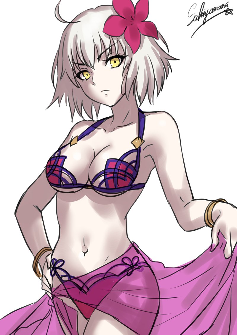 jeanne d'arc alter and scathach (fate and 1 more) drawn by sakiyamama
