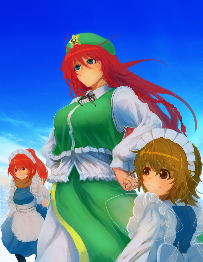 hong meiling and fairy maid (touhou) drawn by koyubi_(littlefinger1988)