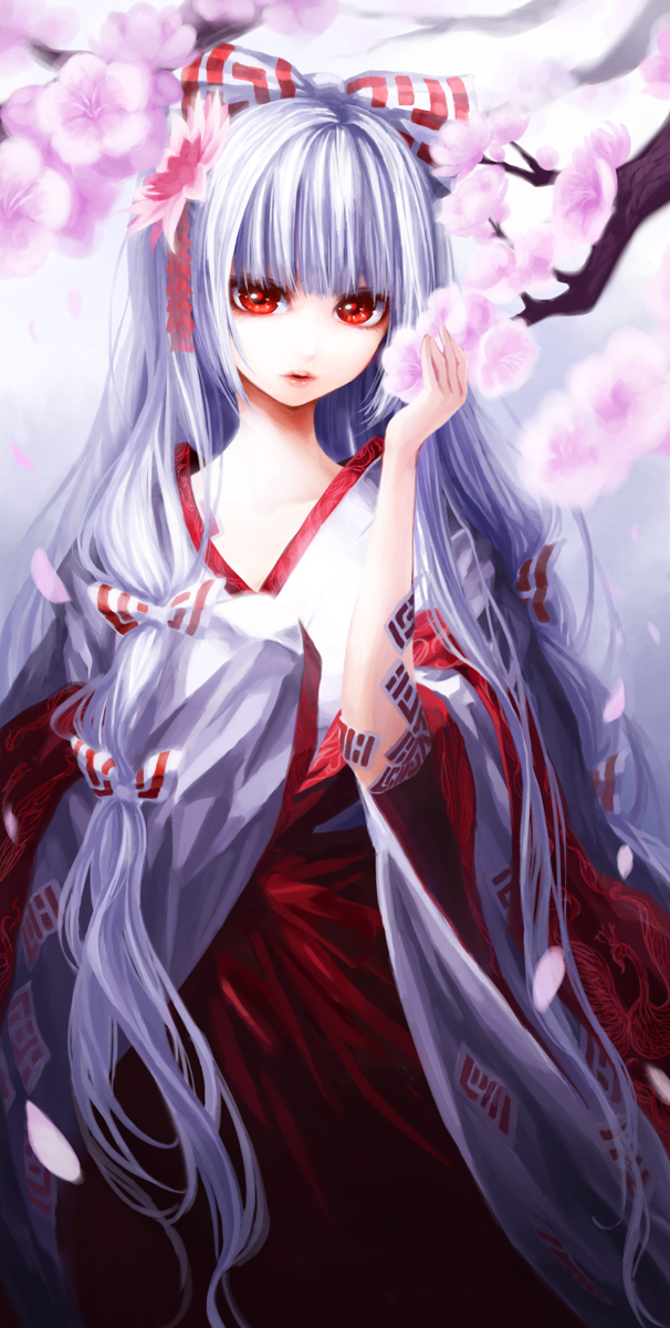 fujiwara no mokou (touhou) drawn by iseki_(kuroshura_no_tabiji)
