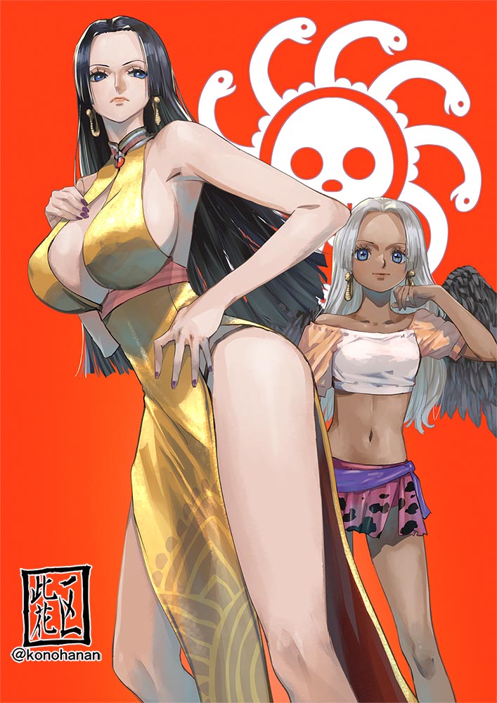 boa hancock and s-snake (one piece) drawn by konohana