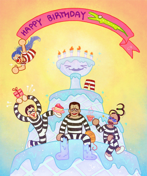 crocodile, buggy the clown, galdino, and bon clay (one piece) drawn by pikaole