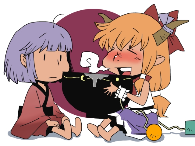 ibuki suika and sukuna shinmyoumaru (touhou) drawn by onikobe_rin