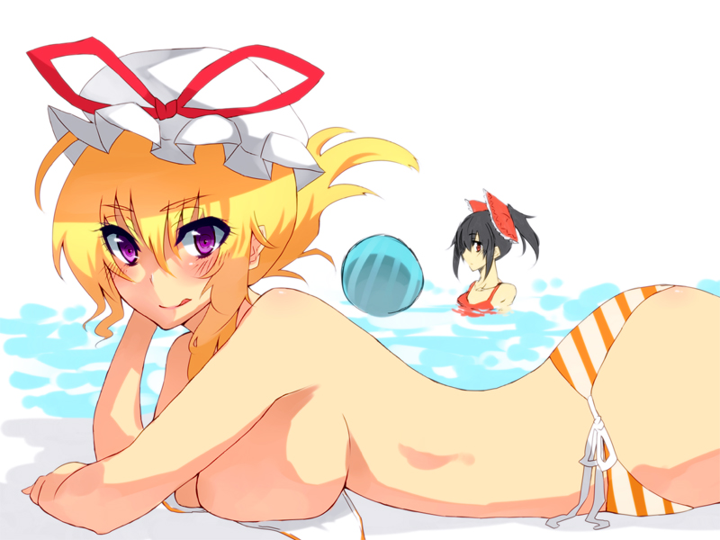 hakurei reimu and yakumo yukari (touhou) drawn by jont