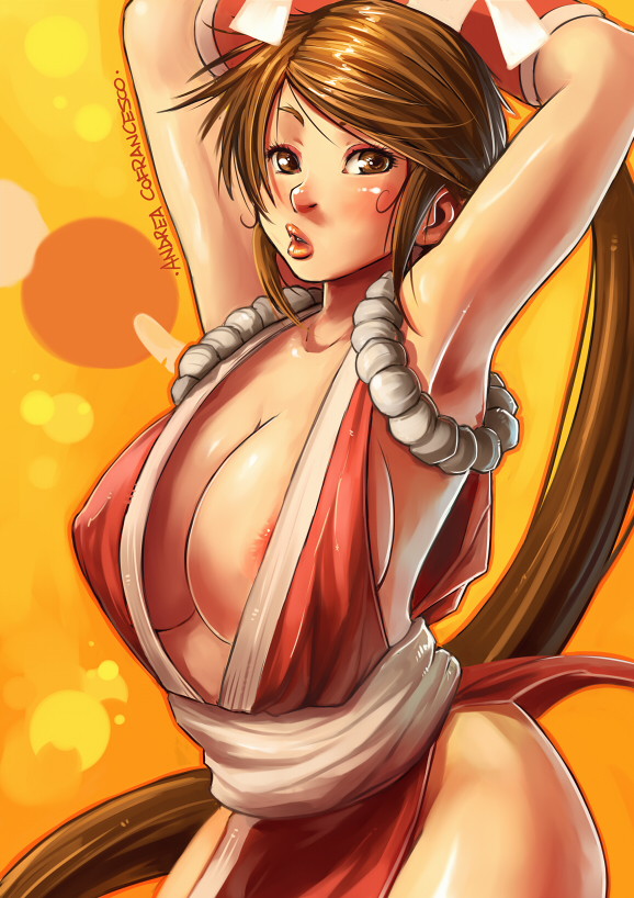 shiranui mai (the king of fighters and 1 more) drawn by andrewcockroach
