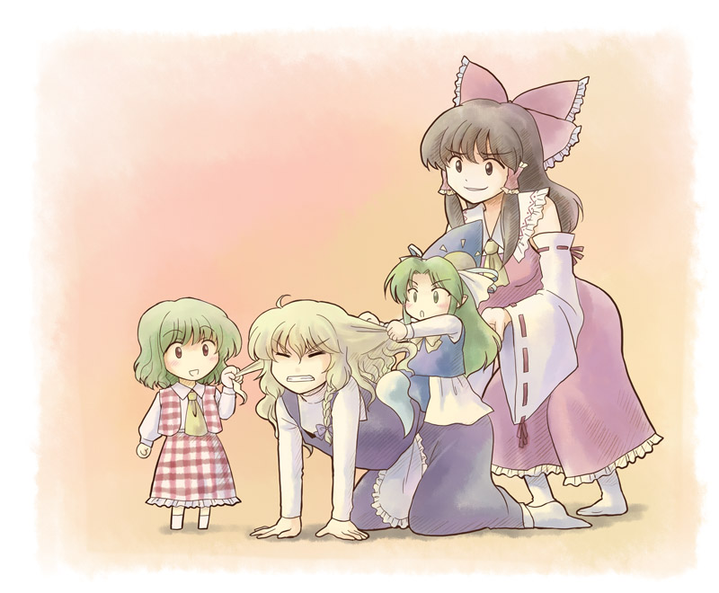 hakurei reimu, kirisame marisa, kazami yuuka, and mima (touhou and 1 more) drawn by hashiyamoto