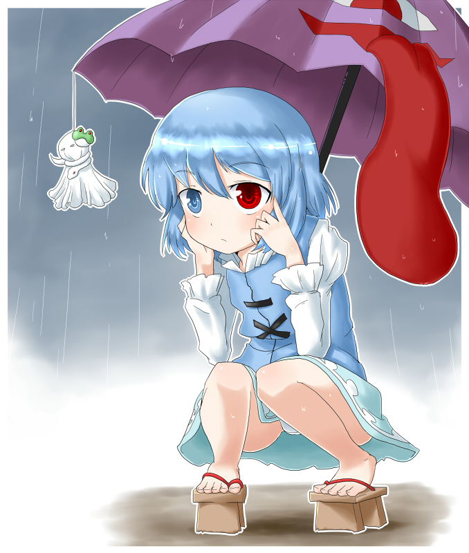 kochiya sanae and tatara kogasa (touhou) drawn by silver_bell