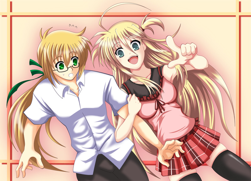 yuuno scrya and arisa bunnings (lyrical nanoha and 3 more) drawn by kose