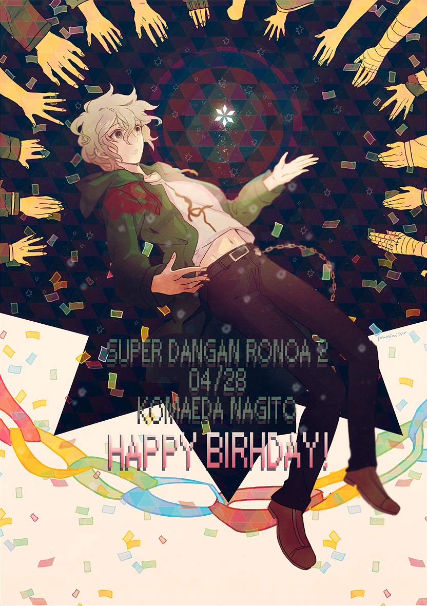 nanami chiaki, komaeda nagito, hinata hajime, tsumiki mikan, monomi, and 12 more (danganronpa and 2 more) drawn by kunimitsu_(9nimi2)