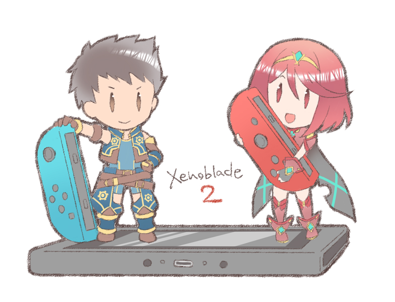 pyra and rex (xenoblade chronicles and 1 more) drawn by abekawamochi106