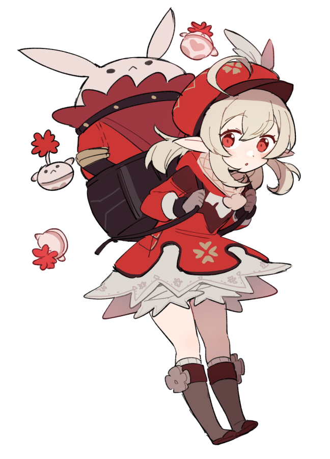klee and jumpy dumpty (genshin impact) drawn by do_m_kaeru
