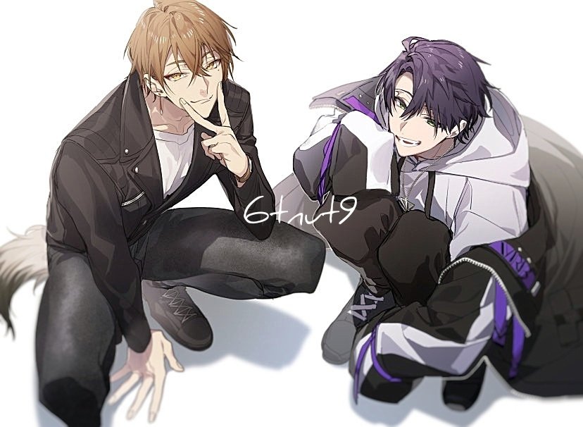 kenmochi touya and fushimi gaku (nijisanji) drawn by 6tnut9