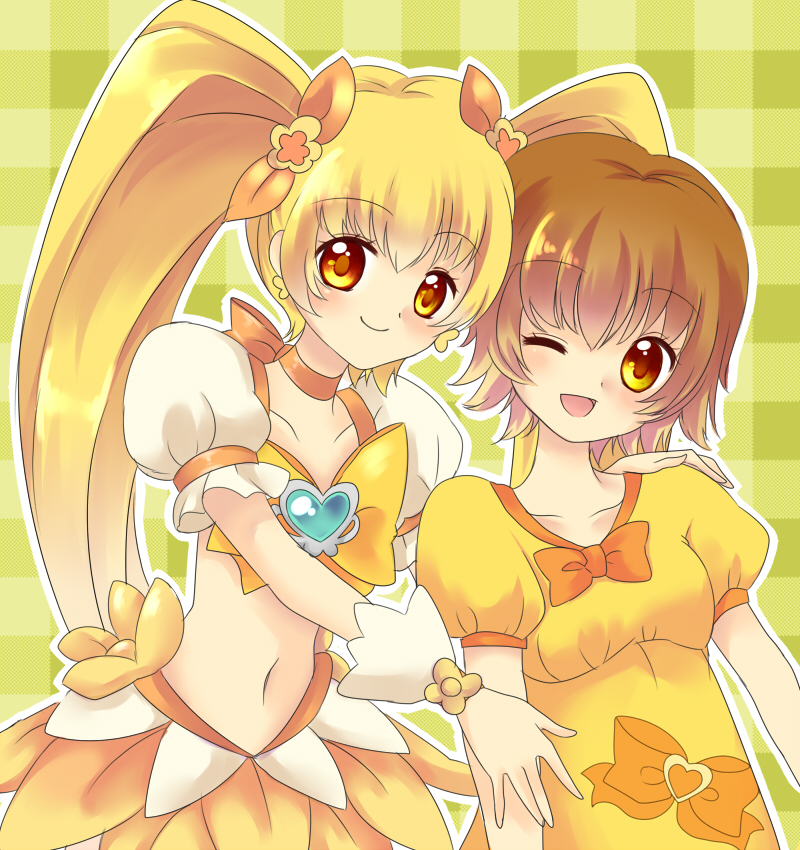myoudouin itsuki and cure sunshine (precure and 1 more) drawn by uzuki_aki