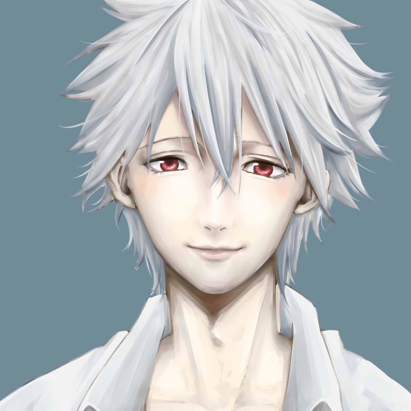 nagisa kaworu (neon genesis evangelion) drawn by wahahawahaha