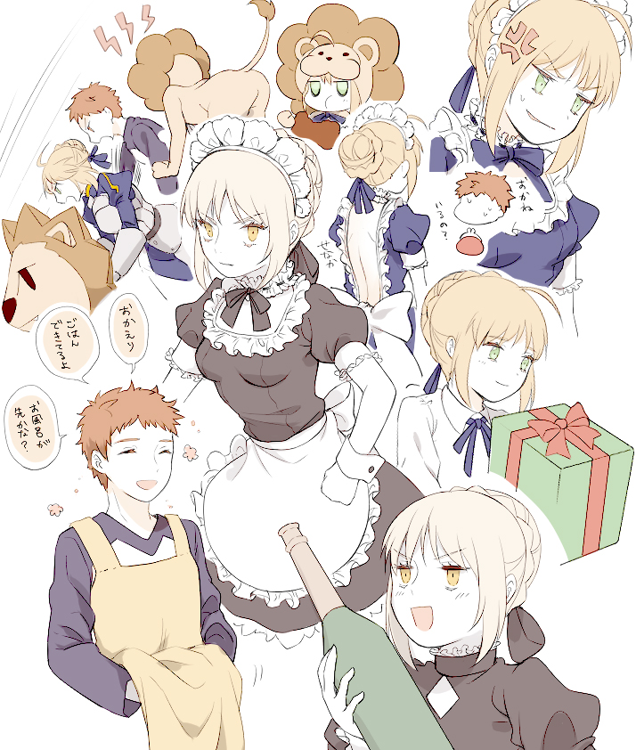 artoria pendragon, saber, emiya shirou, saber alter, and saber lion (fate and 4 more) drawn by suzuakks