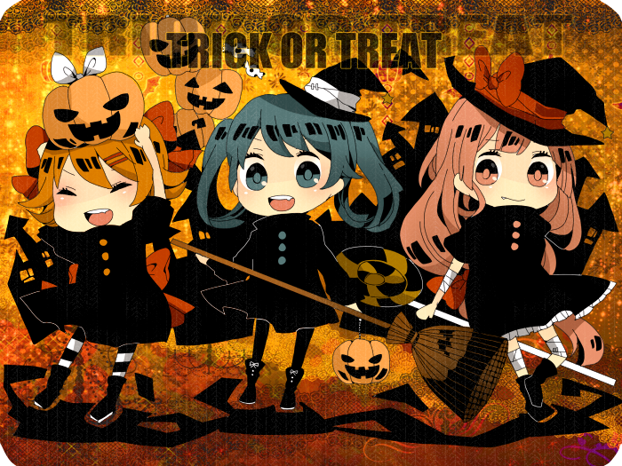 hatsune miku, kagamine rin, and megurine luka (vocaloid) drawn by komine