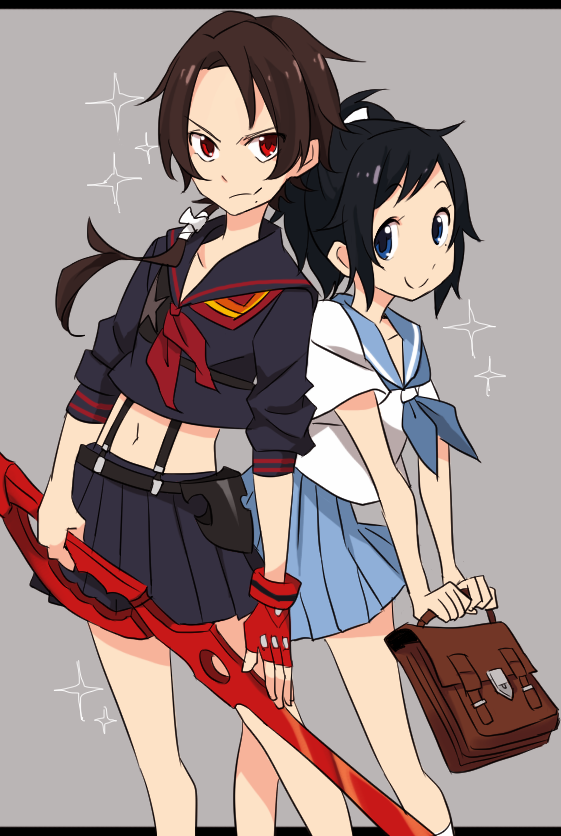 matoi ryuuko, senketsu, mankanshoku mako, kashuu kiyomitsu, and yamato-no-kami yasusada (touken ranbu and 1 more) drawn by yugake_(mrnmrm)