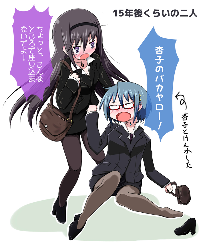 akemi homura and miki sayaka (mahou shoujo madoka magica) drawn by bentoss_detritus