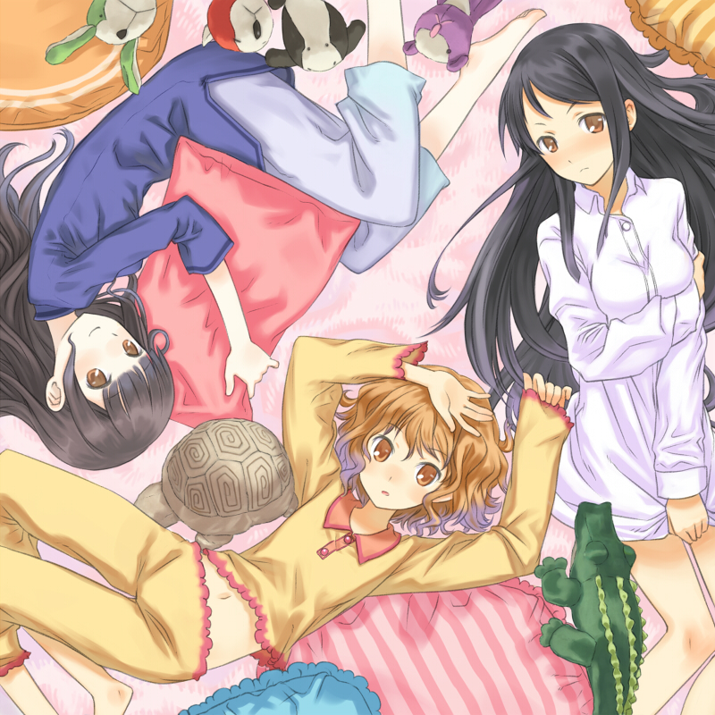 matsumae ohana, oshimizu nako, and tsurugi minko (hanasaku iroha) drawn by buntan