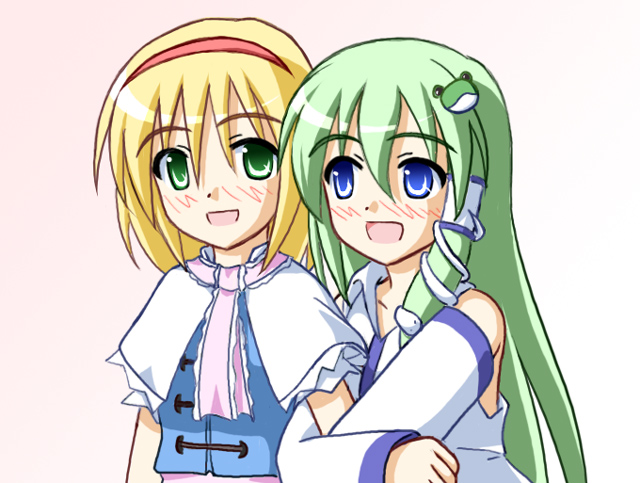 kochiya sanae and alice margatroid (touhou) drawn by yakorururu