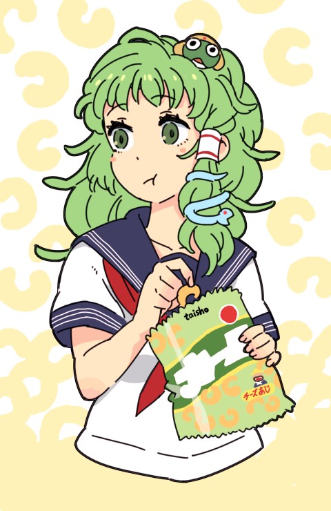 kochiya sanae and keroro (touhou and 1 more) drawn by jean_(jean_sp)