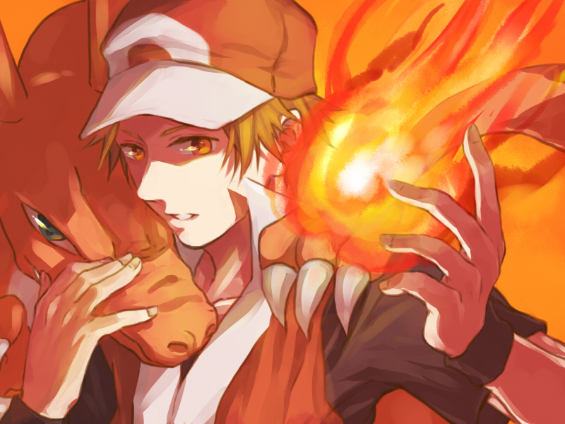red and charizard (pokemon and 1 more) drawn by ichiko365