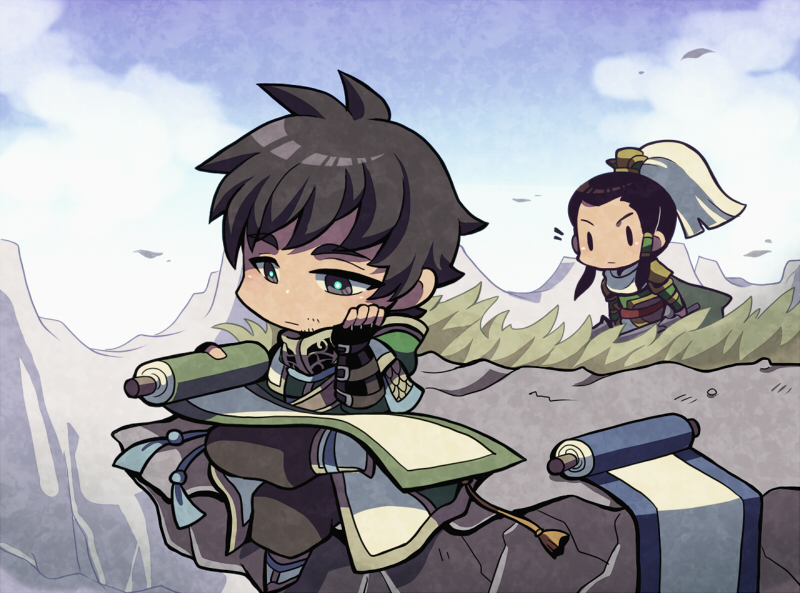 liu bei and xu shu (shin sangoku musou) drawn by kotorai
