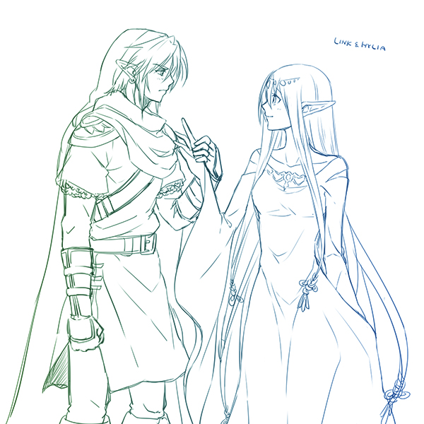 link and hylia (the legend of zelda and 1 more) drawn by saiba_(henrietta)