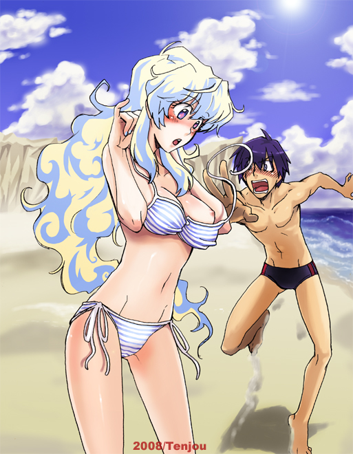 nia teppelin and simon (tengen toppa gurren lagann) drawn by noritake